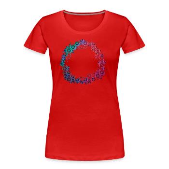 fleurs,couronne de fleurs,floral,illustration - T-shirt bio Premium Femme - rouge - Devant - Mia (176cm)