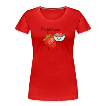 Perfect pair - Women's Premium Organic T-Shirt - red - Front - Mia (176cm)
