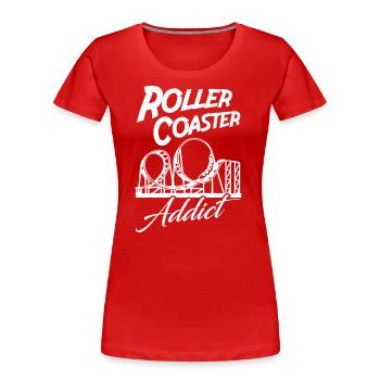 Roller Coaster Addict - Frauen Premium Bio T-Shirt - Rot - Vorne - Mia (176cm)