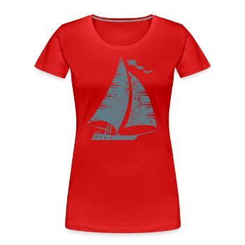 Segelboot Segeln Segler - Frauen Premium Bio T-Shirt - Rot - Vorne - Mia (176cm)