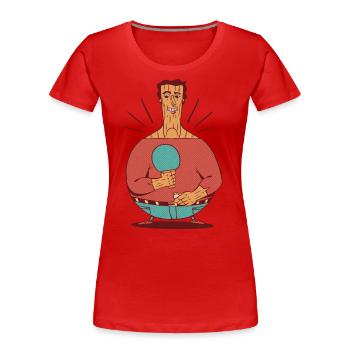 Ping Pong Outfit Tischtennisschläger Pingpong - Frauen Premium Bio T-Shirt - Rot - Vorne - Mia (176cm)