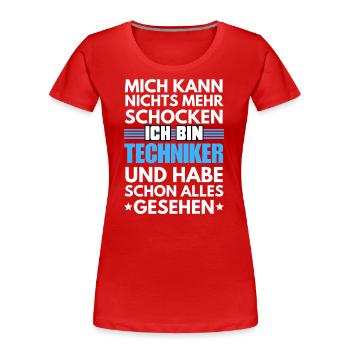 Non-Shockable Technician - Women's Premium Organic T-Shirt - red - Front - Mia (176cm)