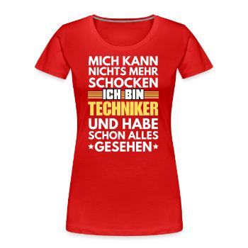 Unshockable technician - Women's Premium Organic T-Shirt - red - Front - Mia (176cm)