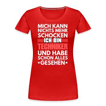 Unshockable technician - Women's Premium Organic T-Shirt - red - Front - Mia (176cm)