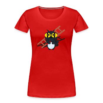 BON MOMENT - T-shirt bio Premium Femme - rouge - Devant - Mia (176cm)