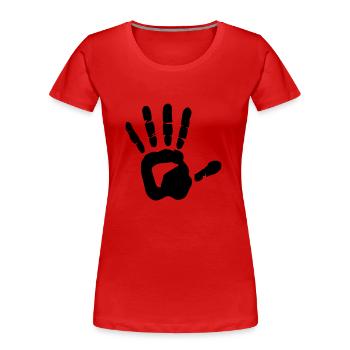 Hand - Frauen Premium Bio T-Shirt - Rot - Vorne - Mia (176cm)