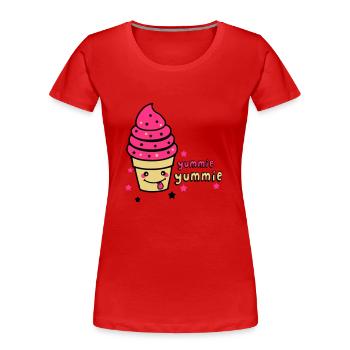 yummie yummie - Women's Premium Organic T-Shirt - red - Front - Mia (176cm)