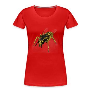 wespe - Frauen Premium Bio T-Shirt - Rot - Vorne - Mia (176cm)