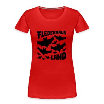 Fledermausland - Frauen Premium Bio T-Shirt - Rot - Vorne - Mia (176cm)
