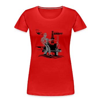 Oil Rig Brent Oil Field North Sea Aberdeen - Women's Premium Organic T-Shirt - red - Front - Mia (176cm)