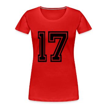 17 - Frauen Premium Bio T-Shirt - Rot - Vorne - Mia (176cm)