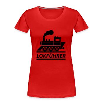 Lokführer - Frauen Premium Bio T-Shirt - Rot - Vorne - Mia (176cm)