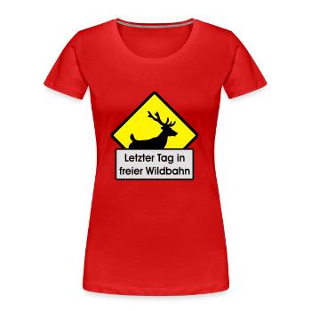 Baccalauréat - T-shirt bio Premium Femme - rouge - Devant - Mia (176cm)