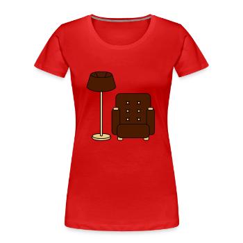 floor_lamp_and_armchair - T-shirt bio Premium Femme - rouge - Devant - Mia (176cm)