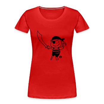 Pirat - Pirate - Frauen Premium Bio T-Shirt - Rot - Vorne - Mia (176cm)
