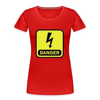 Danger Lightning - Women's Premium Organic T-Shirt - red - Front - Mia (176cm)