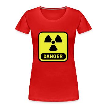 Danger Atom - Frauen Premium Bio T-Shirt - Rot - Vorne - Mia (176cm)