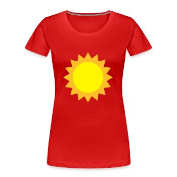 Sonne - Frauen Premium Bio T-Shirt - Rot - Vorne - Mia (176cm)