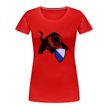 zürich löwe - Frauen Premium Bio T-Shirt - Rot - Vorne - Mia (176cm)
