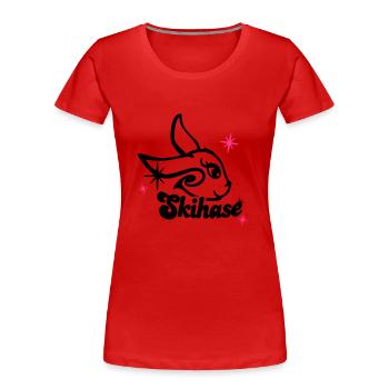 skihase_candi_2c - Frauen Premium Bio T-Shirt - Rot - Vorne - Mia (176cm)