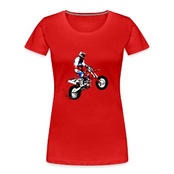 Supermoto Racer - Frauen Premium Bio T-Shirt - Rot - Vorne - Mia (176cm)