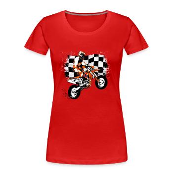 Supermoto Racing - Frauen Premium Bio T-Shirt - Rot - Vorne - Mia (176cm)