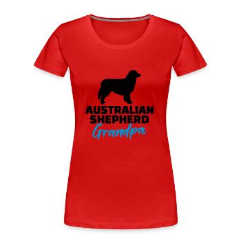 Australian shepherd - T-shirt bio Premium Femme - rouge - Devant - Mia (176cm)