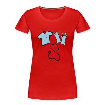 Krankenschwester - Frauen Premium Bio T-Shirt - Rot - Vorne - Mia (176cm)