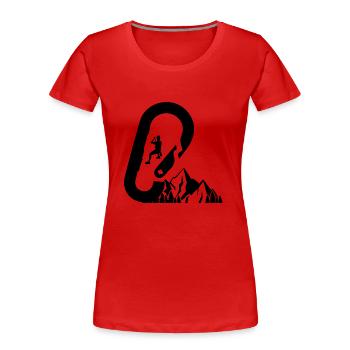 Bouldering Climbing Climbing - Women's Premium Organic T-Shirt - red - Front - Mia (176cm)
