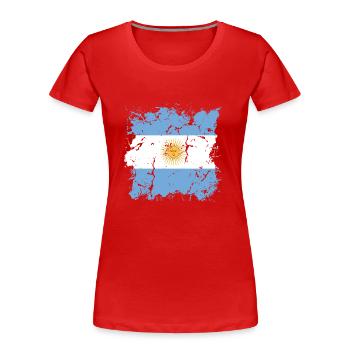 Argentinien Fahne Südamerika Argentinische Flagge - Frauen Premium Bio T-Shirt - Rot - Vorne - Mia (176cm)