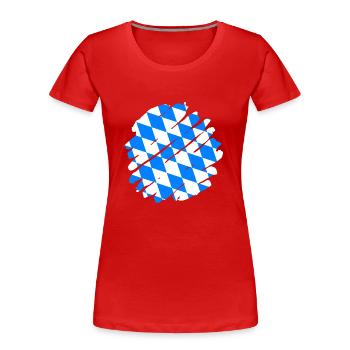 Bavaria Flag Used Look Bavarian Flag Vintage - Women's Premium Organic T-Shirt - red - Front - Mia (176cm)