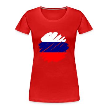 Russland Flagge Vintage Russische Fahne Used Look - Frauen Premium Bio T-Shirt - Rot - Vorne - Mia (176cm)
