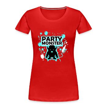 Party monster light blue - Women's Premium Organic T-Shirt - red - Front - Mia (176cm)