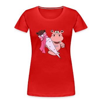 scolarisation inscriptions filles école primaire enfants en peluche - T-shirt bio Premium Femme - rouge - Devant - Mia (176cm)