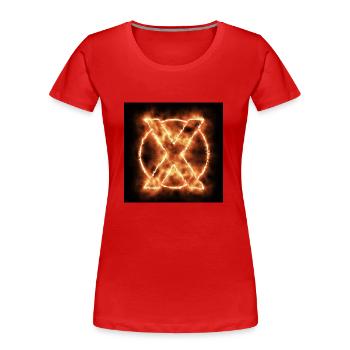 XList - T-shirt bio Premium Femme - rouge - Devant - Mia (176cm)