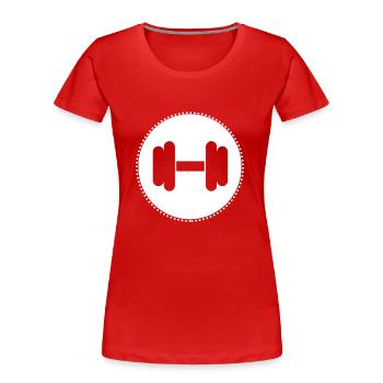 Bodybuilding Gewichtheben Fitness Workout - Frauen Premium Bio T-Shirt - Rot - Vorne - Mia (176cm)