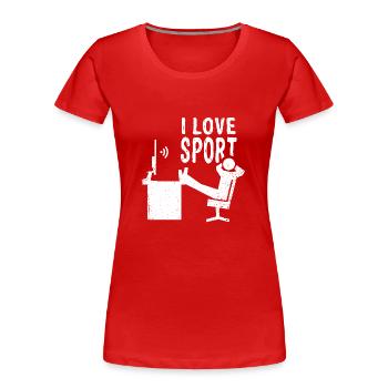 J’aime Sport paresseux - T-shirt bio Premium Femme - rouge - Devant - Mia (176cm)