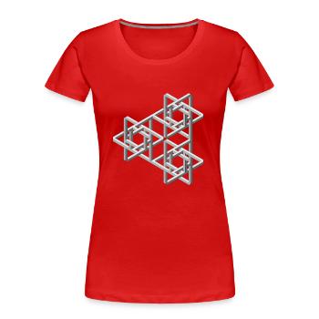 Illusion d’Esher - T-shirt bio Premium Femme - rouge - Devant - Mia (176cm)