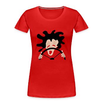 Fahrer - Frauen Premium Bio T-Shirt - Rot - Vorne - Mia (176cm)