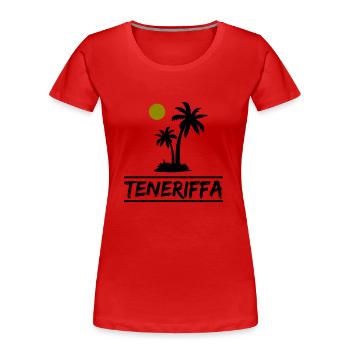 Teneriffa - Frauen Premium Bio T-Shirt - Rot - Vorne - Mia (176cm)