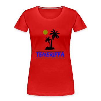 Teneriffa - Frauen Premium Bio T-Shirt - Rot - Vorne - Mia (176cm)