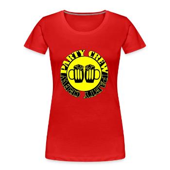Party Crew - Women's Premium Organic T-Shirt - red - Front - Mia (176cm)