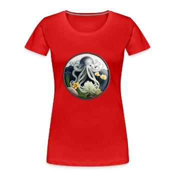 Tintenfisch - Frauen Premium Bio T-Shirt - Rot - Vorne - Mia (176cm)
