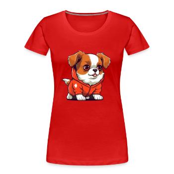 cool dog - Frauen Premium Bio T-Shirt - Rot - Vorne - Mia (176cm)