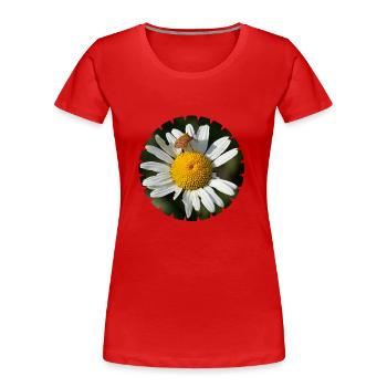 Blumen und Insekten sind untrennbar verbunden - Frauen Premium Bio T-Shirt - Rot - Vorne - Mia (176cm)