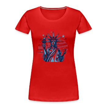 Statue of Liberty illustration - Women's Premium Organic T-Shirt - red - Front - Mia (176cm)