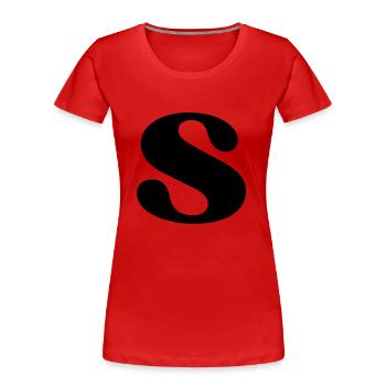 Buchstabe s - Frauen Premium Bio T-Shirt - Rot - Vorne - Mia (176cm)
