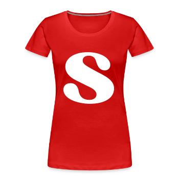 Buchstaben s - Frauen Premium Bio T-Shirt - Rot - Vorne - Mia (176cm)
