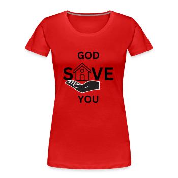 God save you - Frauen Premium Bio T-Shirt - Rot - Vorne - Mia (176cm)