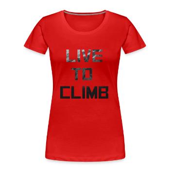 Rock Climbing - Women's Premium Organic T-Shirt - red - Front - Mia (176cm)